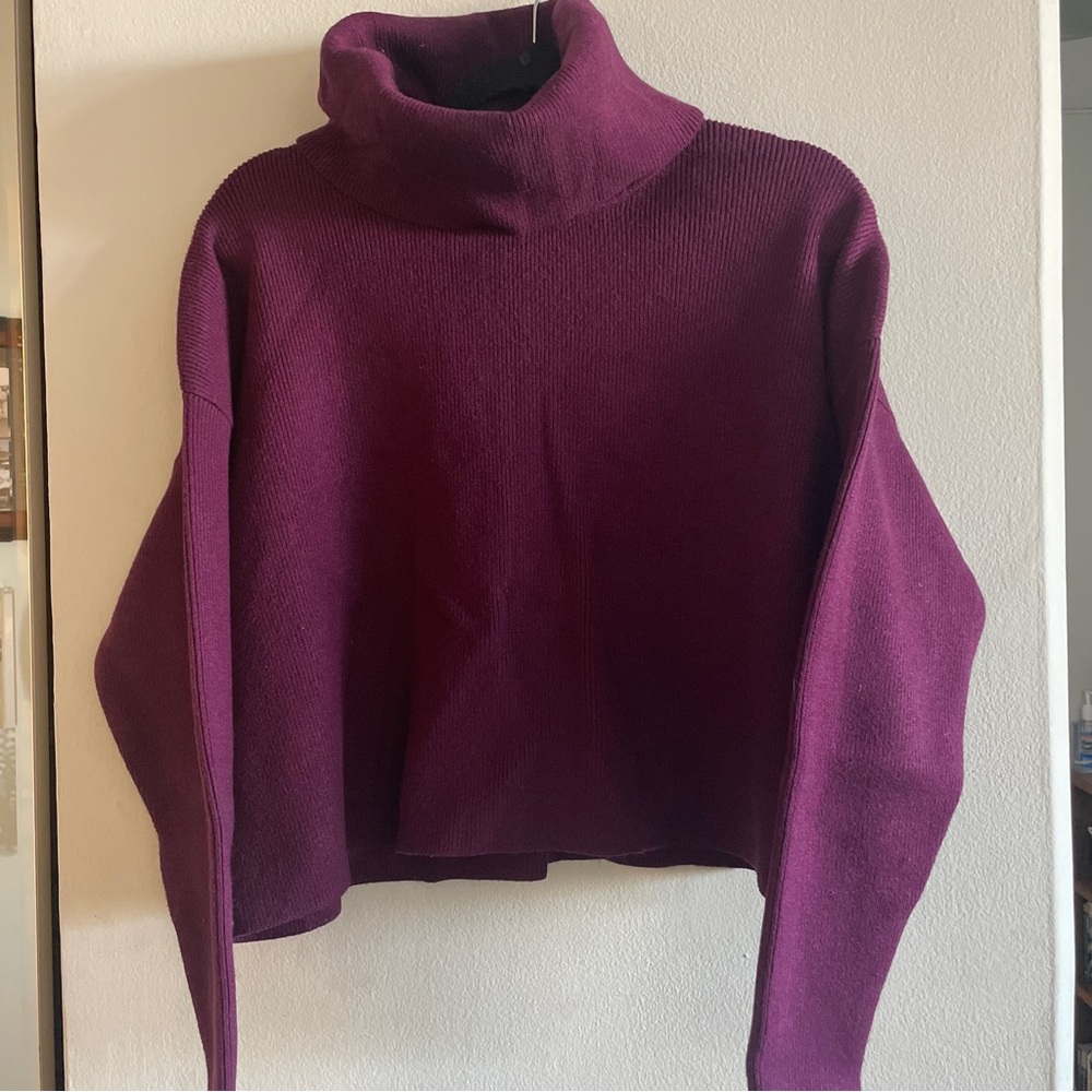 Lulu's Rich Plum Turtleneck Sweater